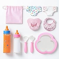 Vista 11 de SCOM Accesorios para biberones de muñeca de bebé, 6 piezas, juguetes de biberón, leche mágica que desaparece y jugo, juego de simulación