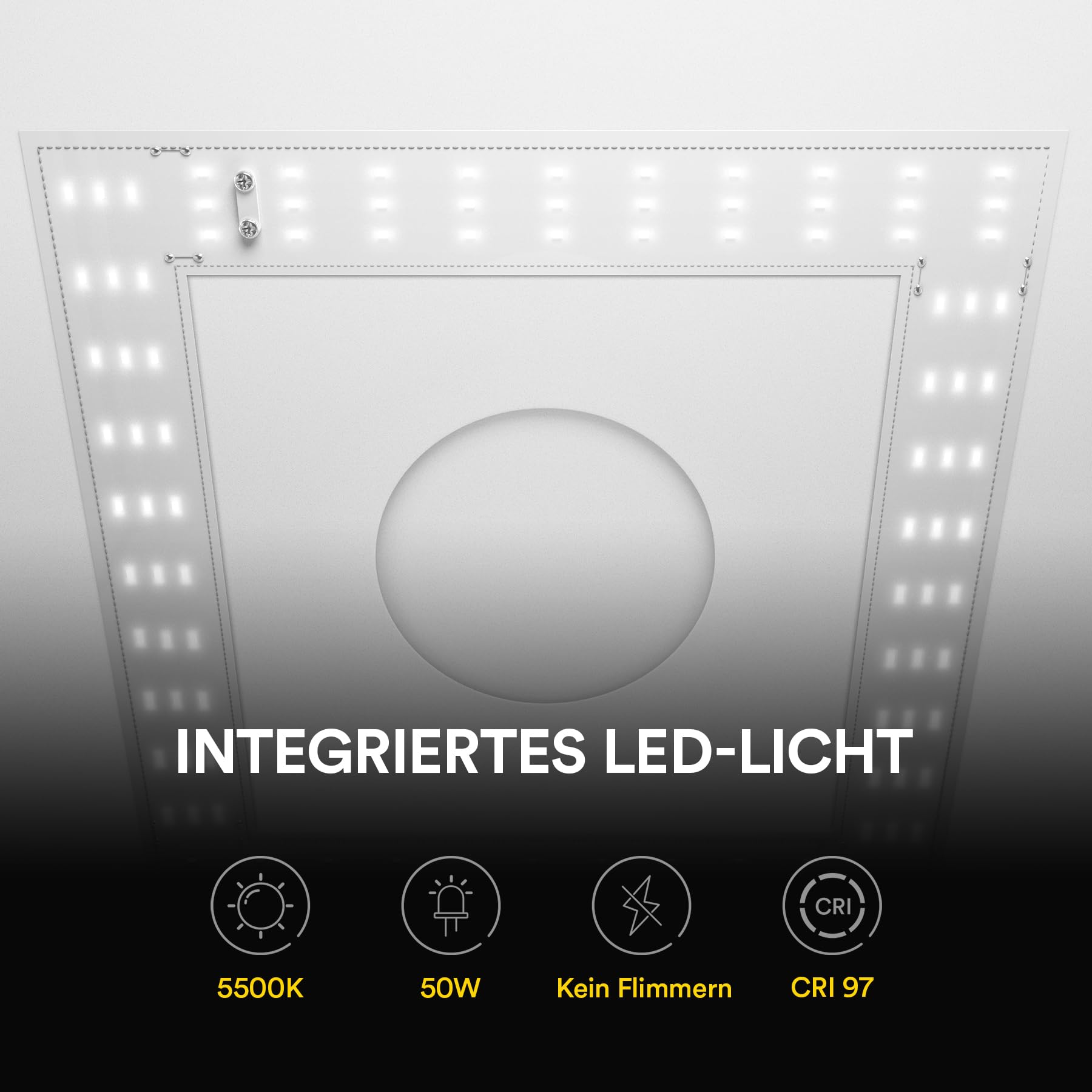 RALENO Studio Photo Box, 50x50 cm Boîtes de Lumière Kit, 50W Doublure PU Boîte à lumière Dimmable avec Éclairage Blanc Photo pour la Photographie de Produits, 5500K 97CRI avec 6 Fonds en PVC