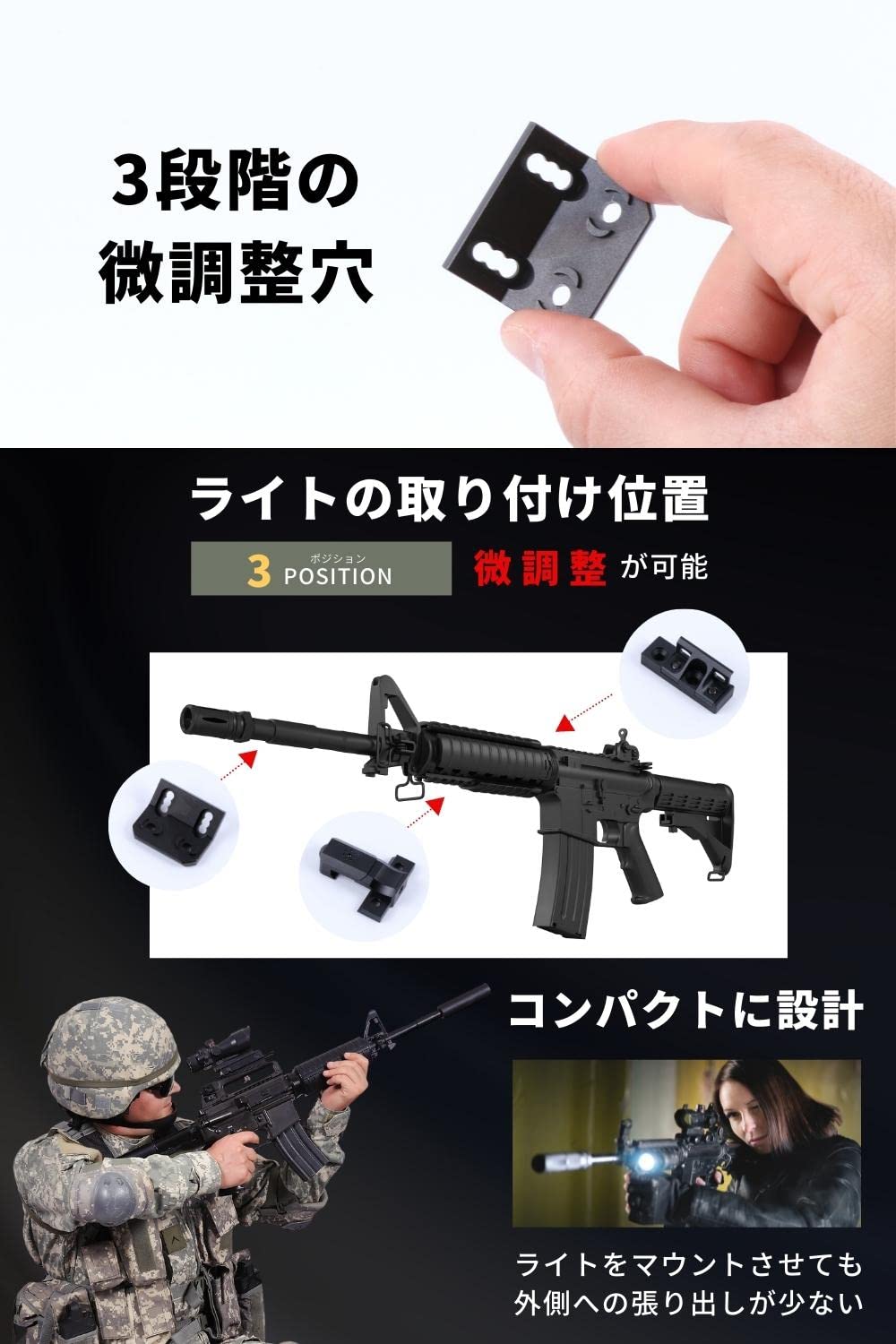 Amazon | ［NMJ］ オフセット ライト マウント シュアファイア