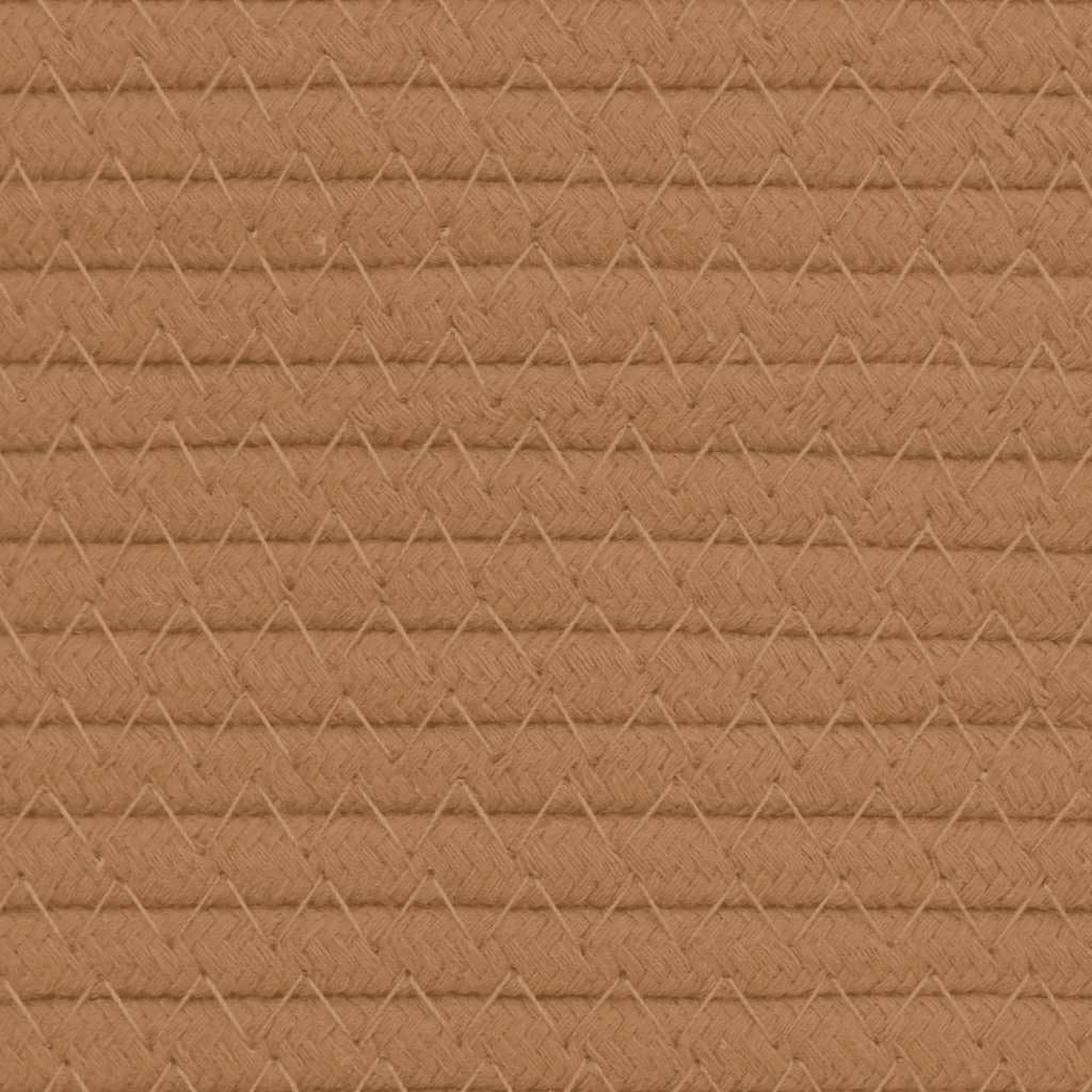 Kosz do przechowywania Bawełna Brązowy Biały 40x35 cm | Składane z uchwytami, Ręcznie plecione, Na ubrania zabawkowe koce, Zalecane pranie ręczne