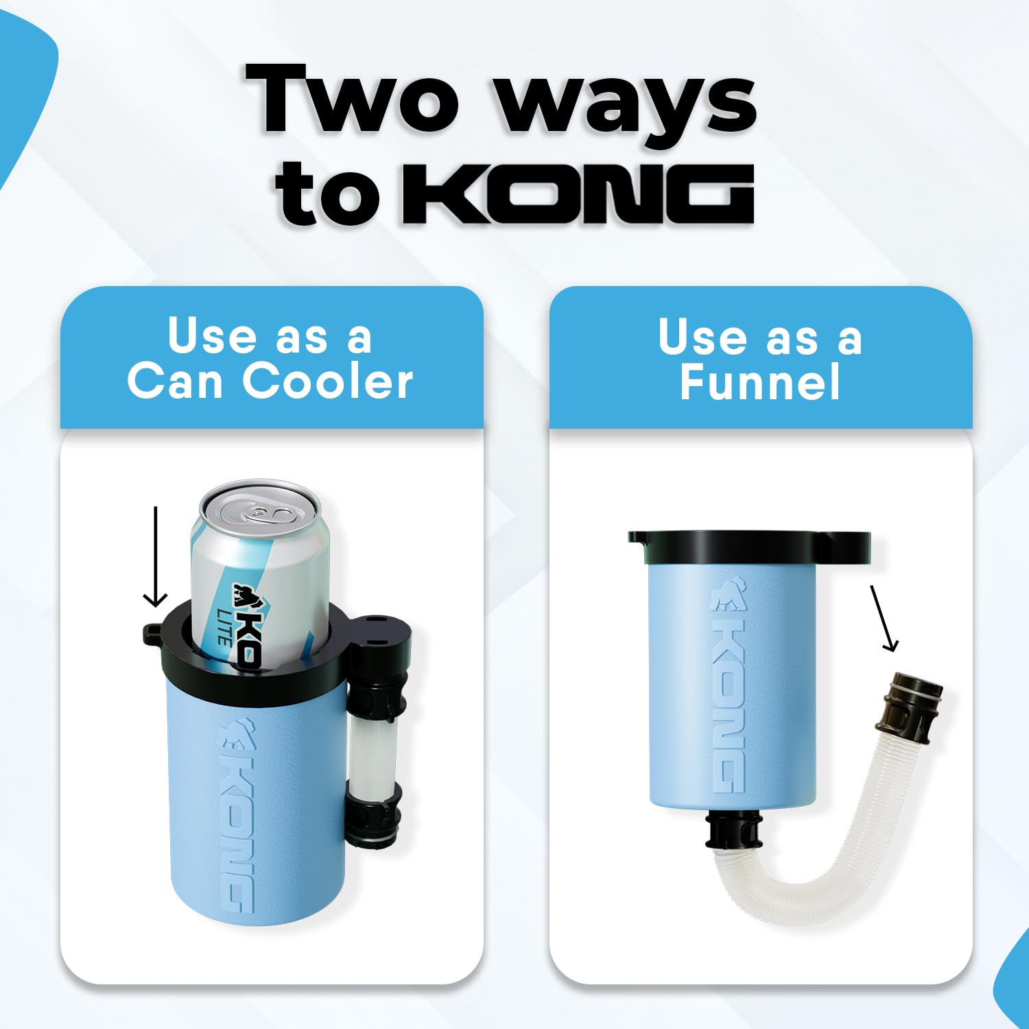 The Kong Beer Bong 2.0: Raffreddatore Per Lattine E Bottiglie Che Si Trasforma In Un Imbuto Per Birra Portatile - 2