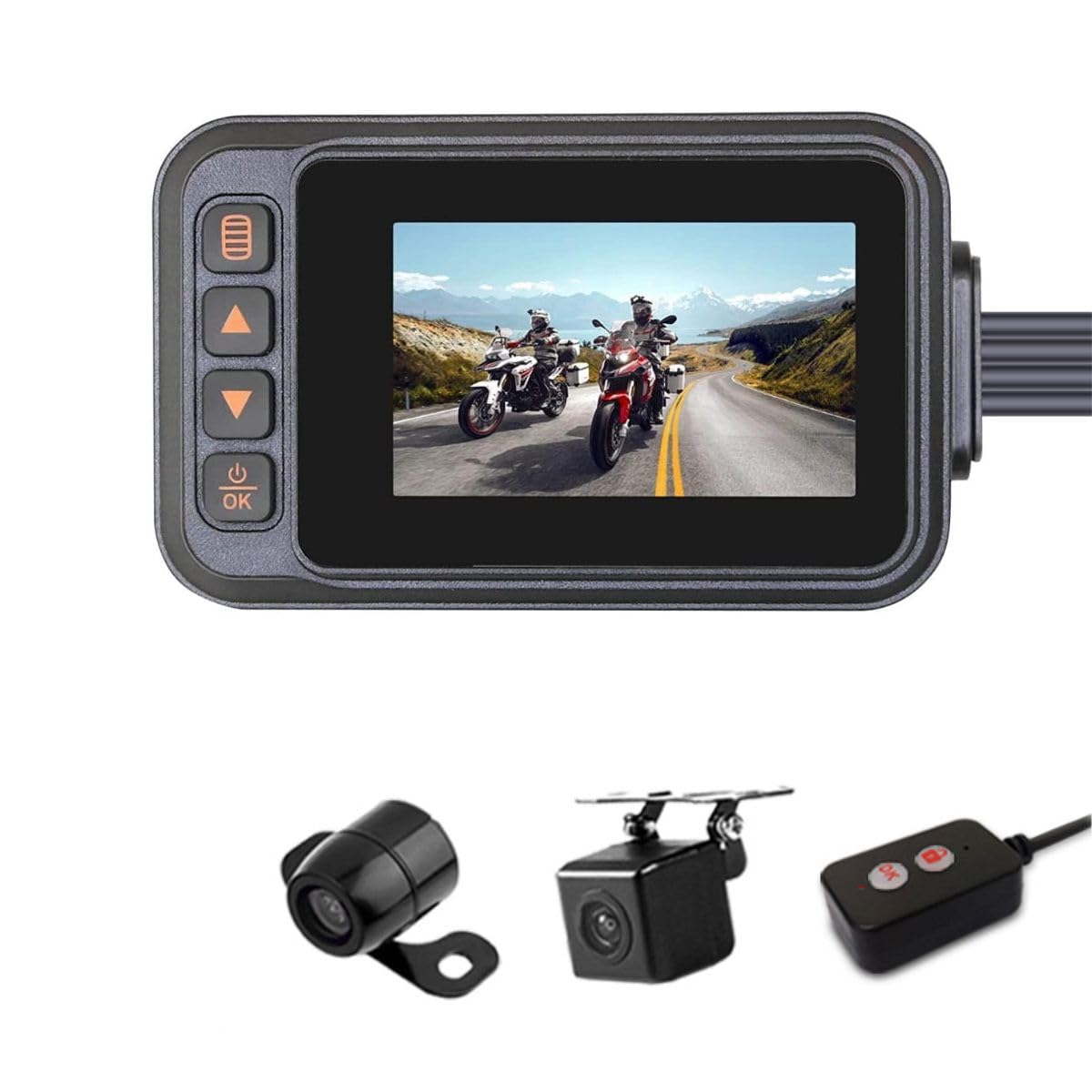 Amazon.co.jp: HUAJUN バイク用ドラレコ 前後 1600 1200解像度 長時間