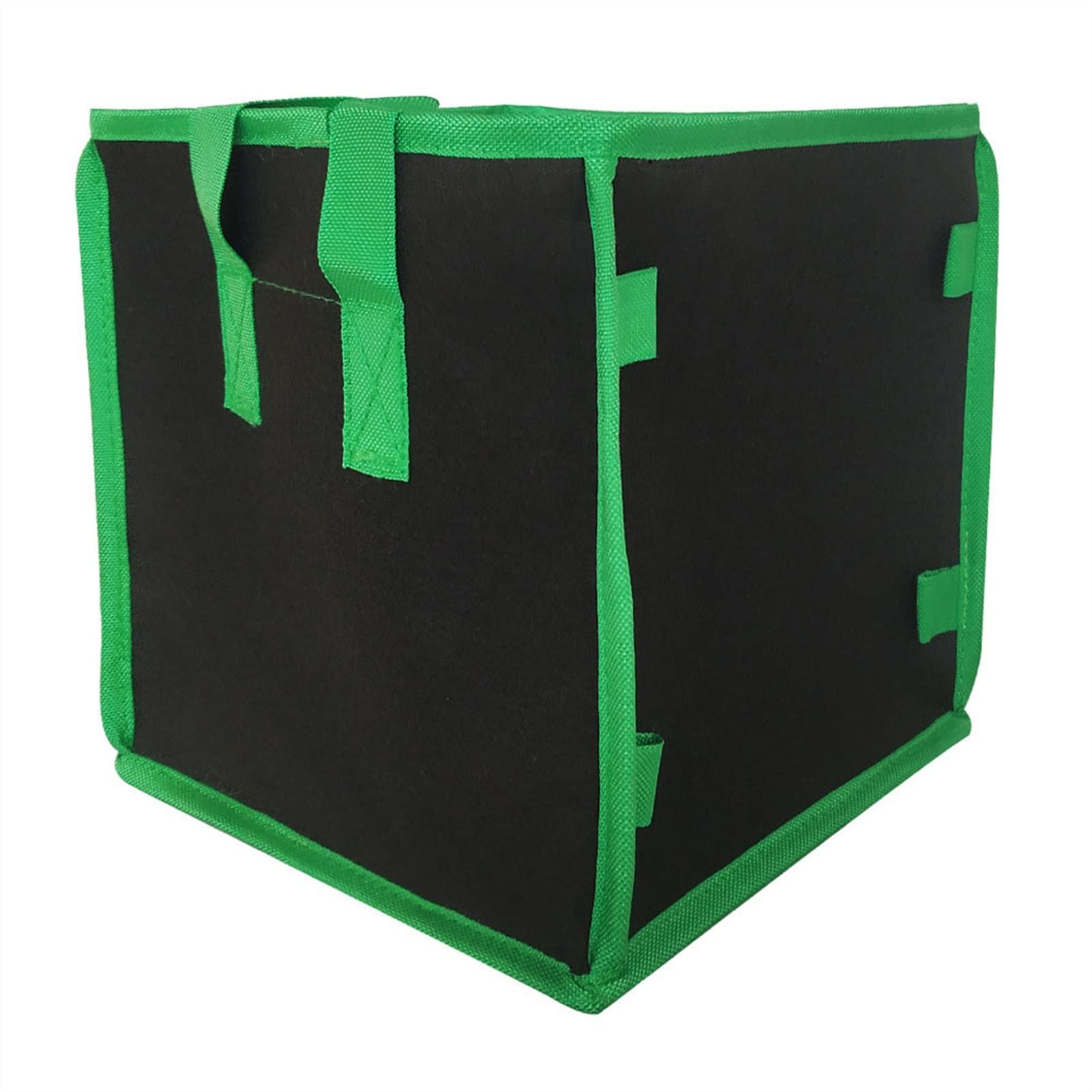 Paquete de 6 Bolsas de Cultivo cuadradas, Bolsas de Tela Gruesa con Asas, recipientes for macetas de jardín for el Cultivo de Flores y Verduras, Verde (Blanco : Verde, Size : 25x25x25cm(4gal))