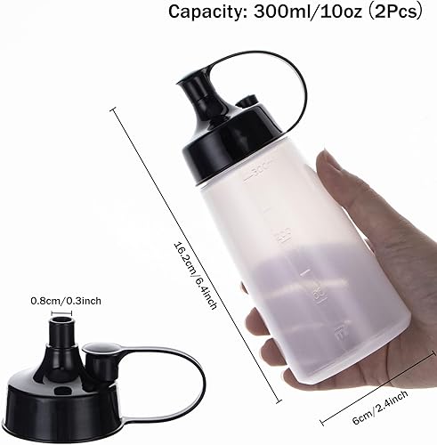 Miniatura 2 de Botellas de salsa de boca ancha, botellas exprimibles para condimentos, botellas exprimibles de plástico, dispensador de líquido de ketchup para