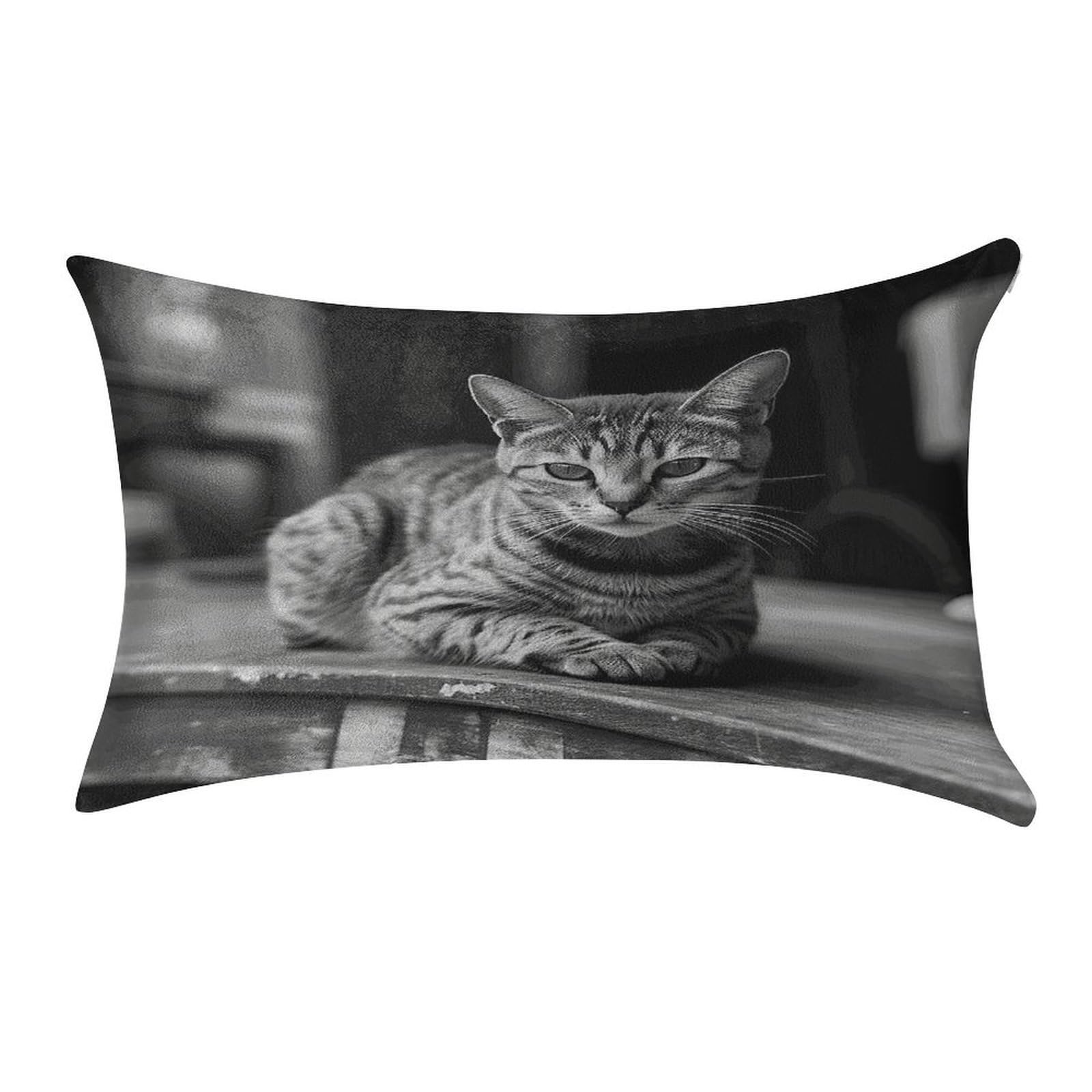 Btcowzrv Style A Gray Cat Pillow Cover Pillow Case Pillowcase