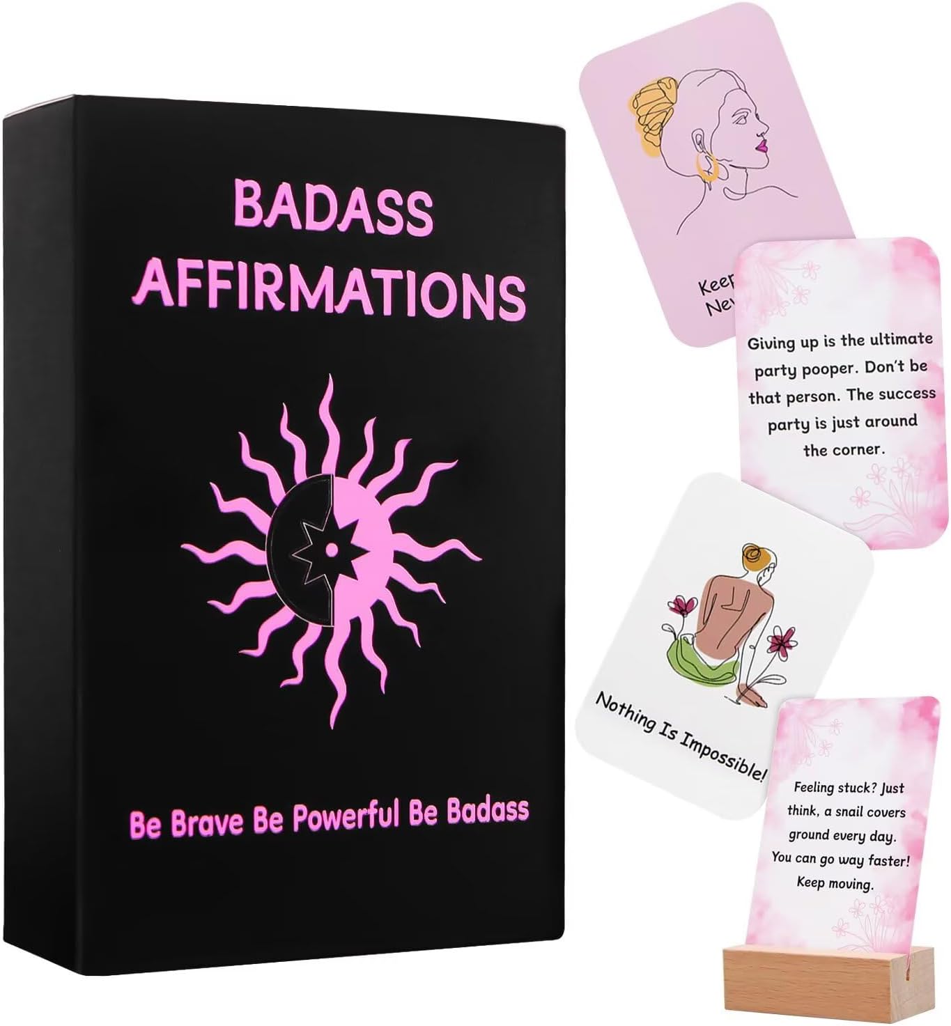 Badass Affirmation Cards – 60 Daily Affirmation Cards for women, Daily Motivational and Inspirational Cards for Women, Birthdays Gift for Women