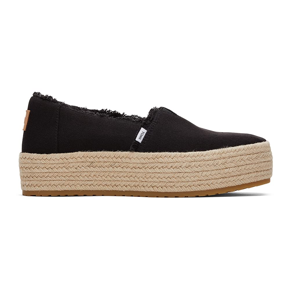 Women's Valencia Espadrille, Fabric Upper, Black Canvas/Fray, 7.5B