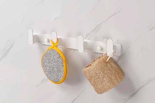 Miniatura 2 de TocTen Perchero para colgar en la pared, ganchos de pared resistentes de acero inoxidable 304 con 4 ganchos para colgar, toallero para abrigo,