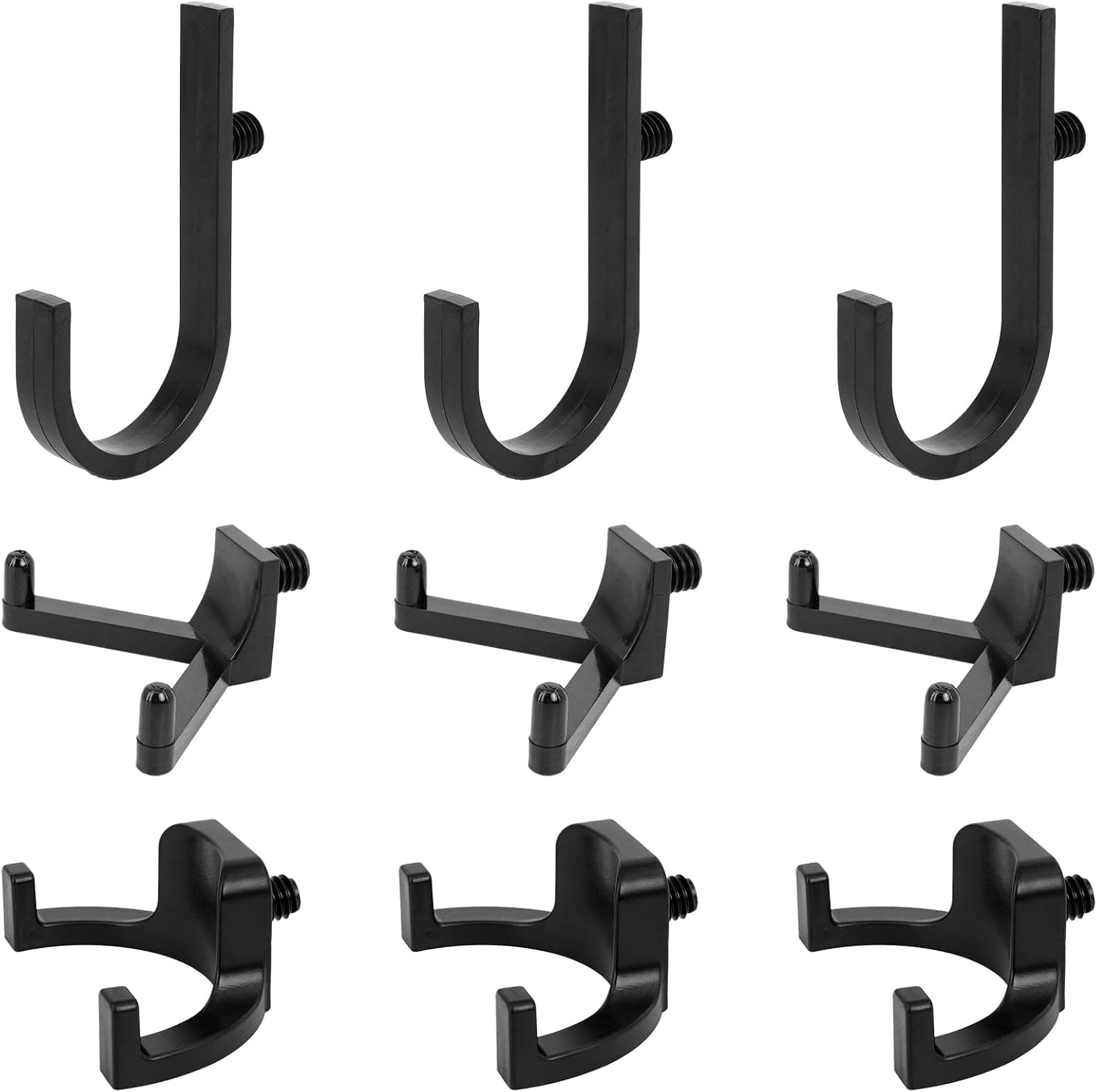 9 Pcs ABS Storage Shed Tool Hooks, J, U and V Shape Items Hangers, Storage Shed Shelves Tool Organizing Accessories for Ladders, Bulk Items