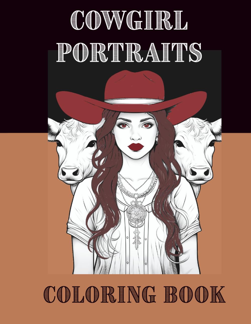 Cowgirl Portraits Coloring Book: Bold Western Portraits of Strong Cowgirls – A Coloring Book for Adults