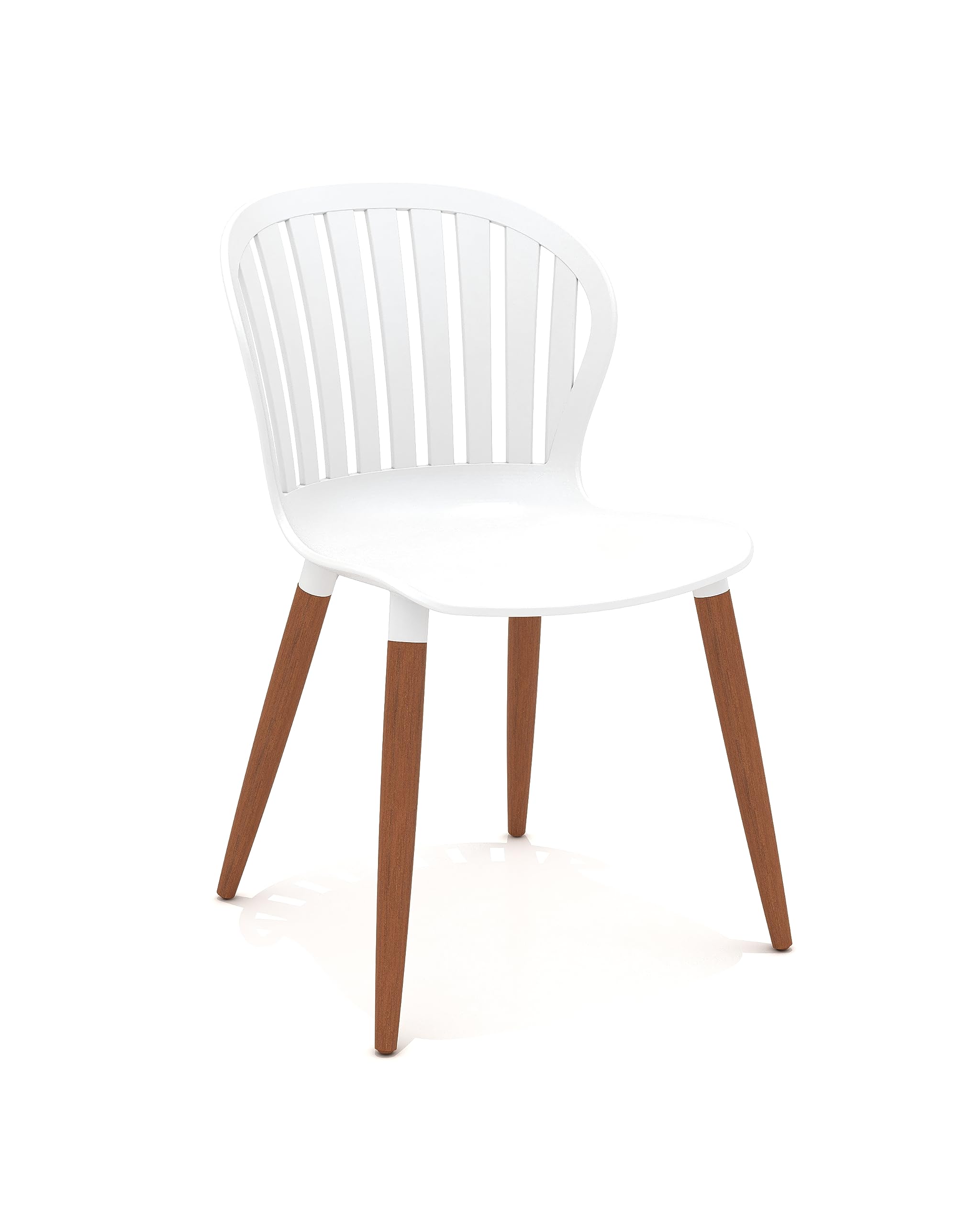 Brampton | Eucalytpus Wood | Ideal for Patio and Indoors Amazonia Reims 2-Piece Outdoor Dining Chair Set, White