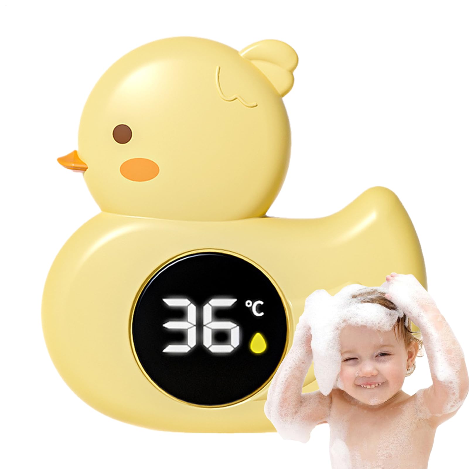 Baby Bath Temperature, Bathtub Water Thermometer, 4.33x3.15in Crab Duck Toy, Waterproof Floating Design, Accurate Heat Sensor for Safe Bathing, Girls, Boys, Toddler Use