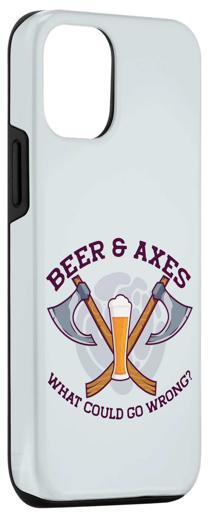 BEER & AXES What Could Go Wrong? Funny Axe Throwing Meme Case for iPhone 12/12 Pro - Image 3