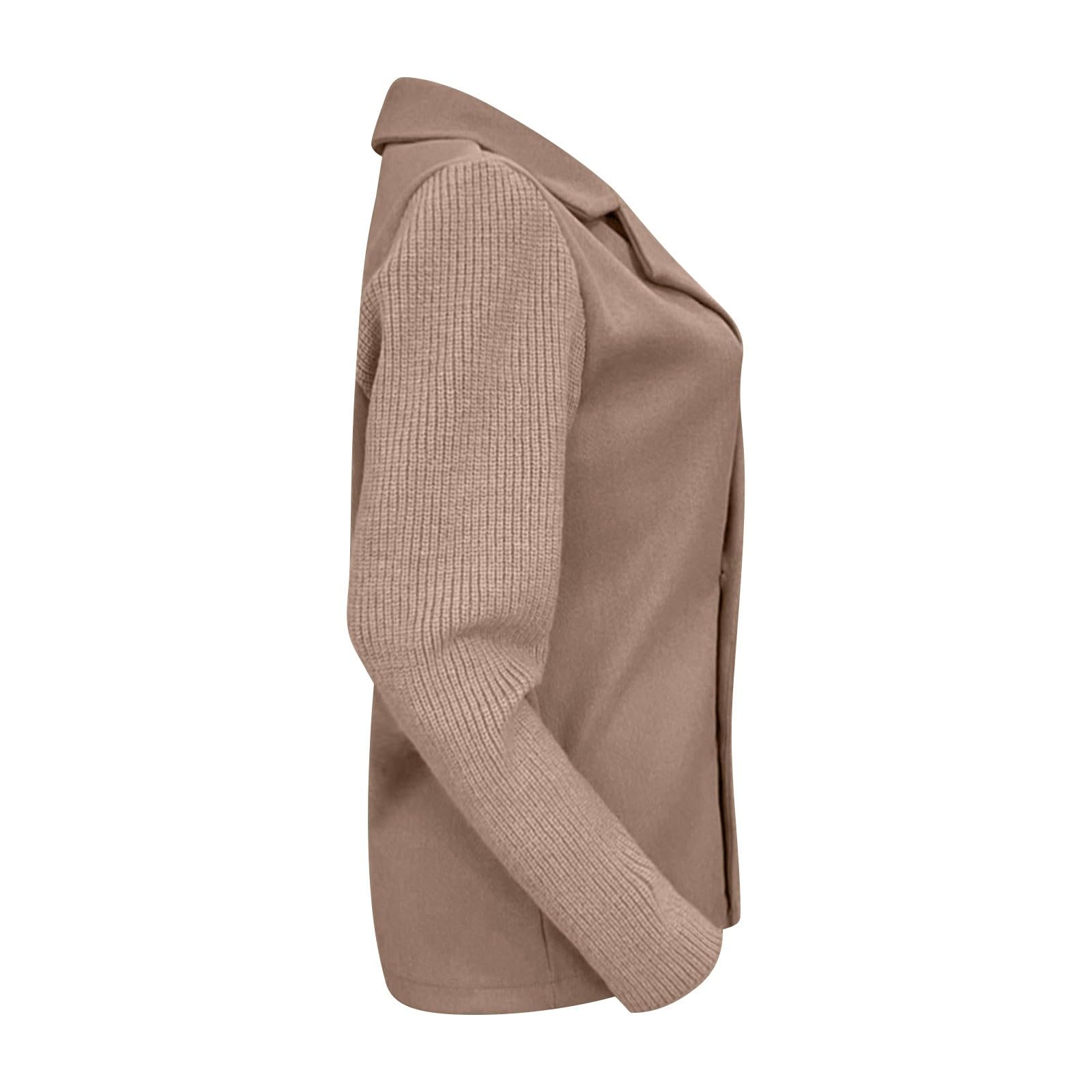 Generisch Cardigans pour femme élégant business - Blazer pour femme - Cardigan sportif à revers - Pull épais - Manteau en tricot ample - Avec boutons - T-shirt à manches longues - Pour femme - Tenue