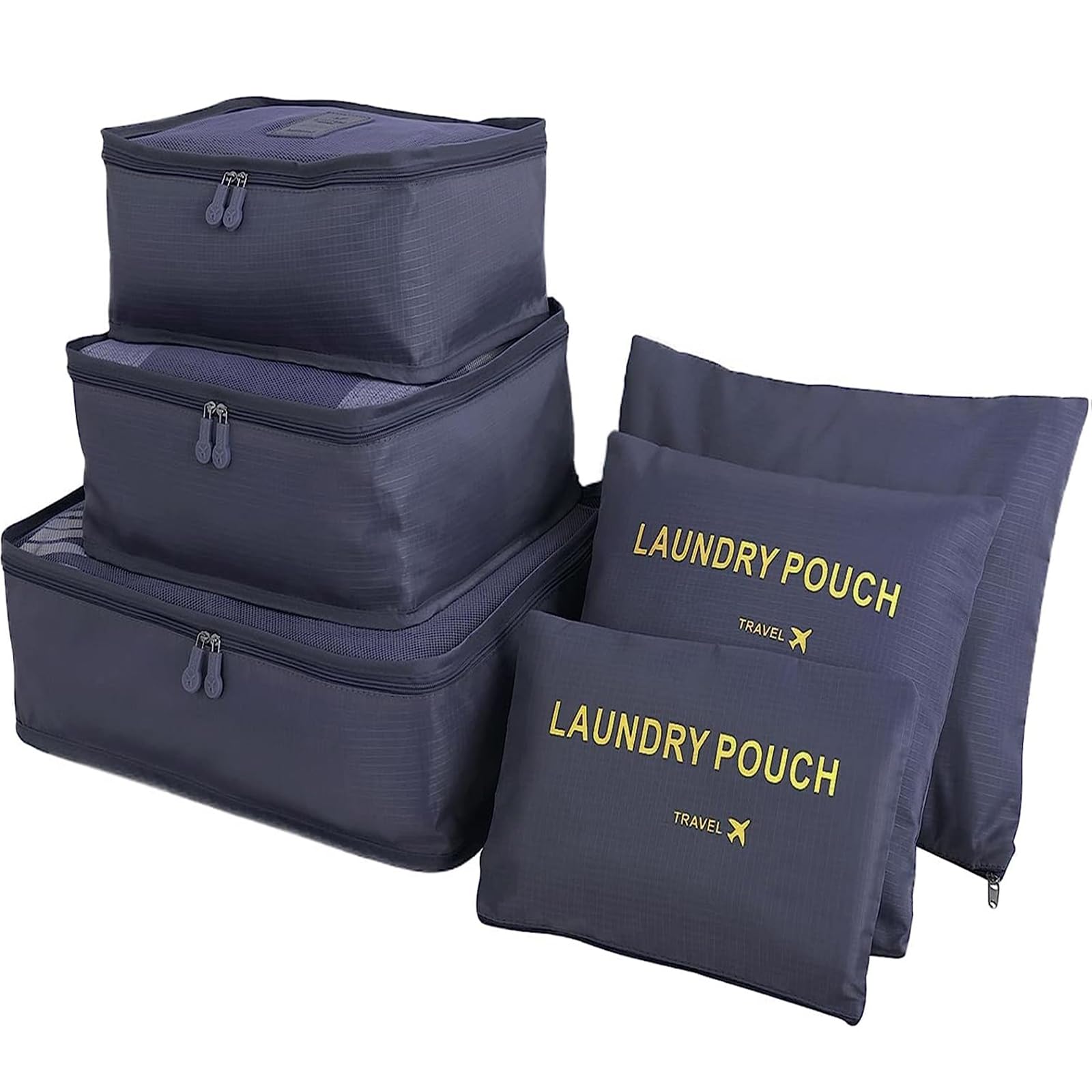 FCfitFCfit Travel Luggage Organizer Packing Cubes, 6 Pack Travel Storage Bag Waterproof Traveling Accessories Pouches Clothes Suitcase Packing Organizers for Travel Accessories