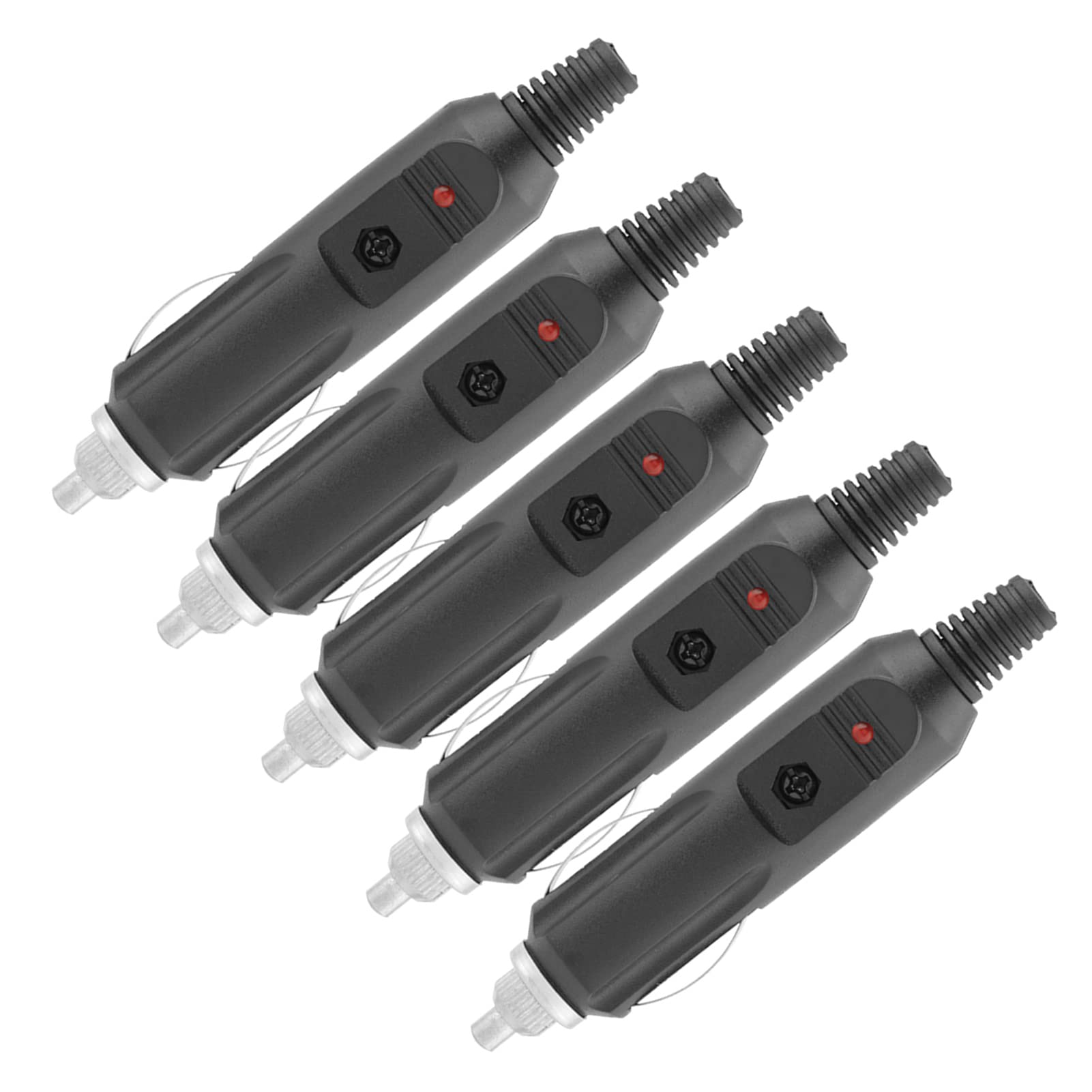 ZJchao 5 Connettori Maschio Per Presa Accendisigari Auto, 12V/24V 5A, Con Indicatore LED, Per Progetti Fai Da Te