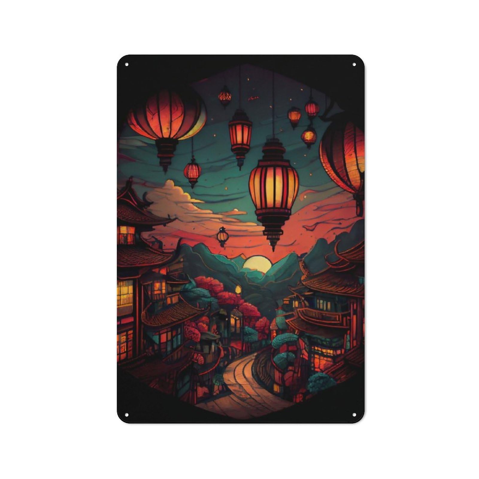 Junmoney Lanterns Light Metal Plaque 30X20cm With For Pub Or Café, Rustic Decor, For Garage, Workshop And Man Cave Decoration