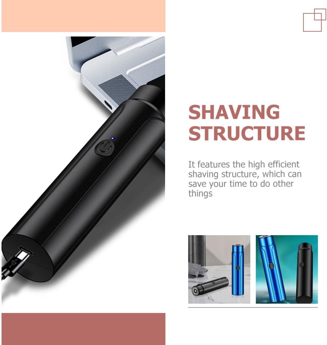 Men's Compact Rechargeable Travel Razor Mini Shaving Razor Ergonomic Design for Daily Use