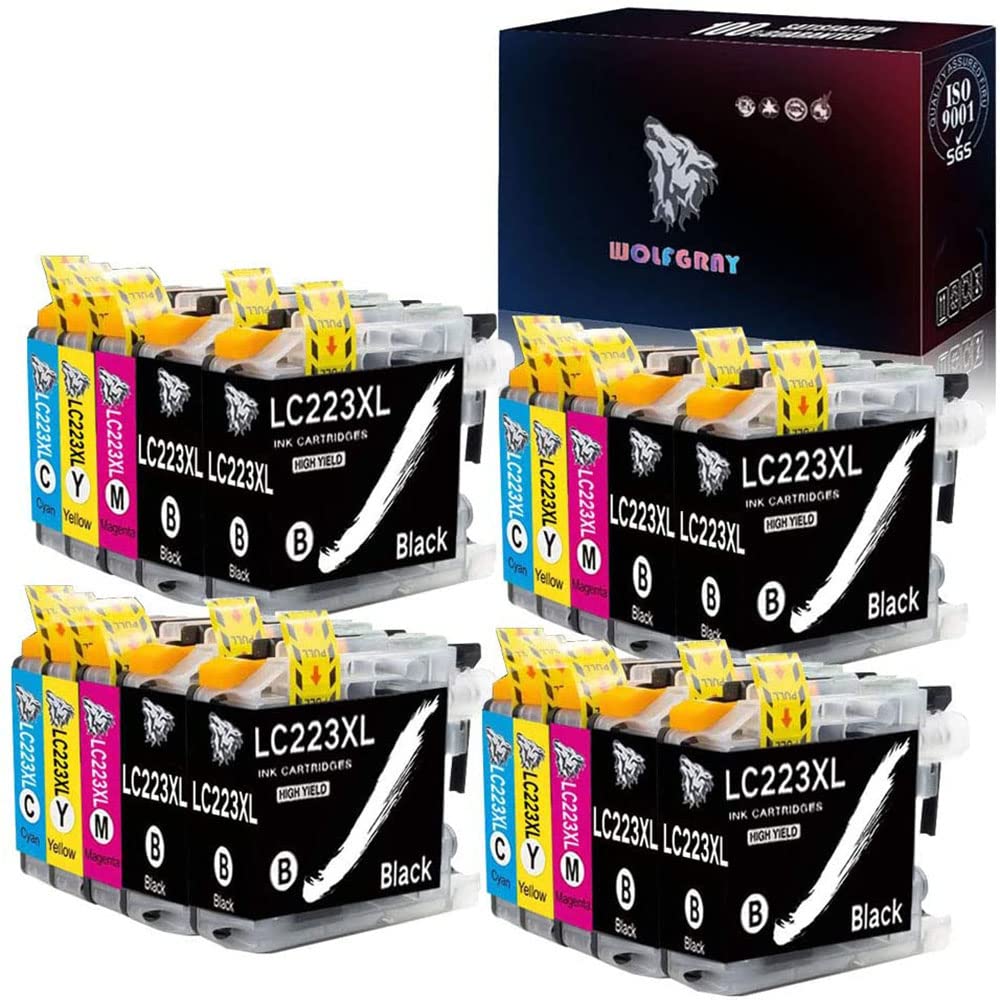 Wolfgray LC 223 Replacement for Brother LC223 XL Ink Cartridges for Brother DCP-J4120DW DCP-J562DW MFC-J5620DW J4625DW J5625DW J5320DW J4420DW J480DW J4620DW J5720DW J880DW J680DW (8BK/4C/4M/4Y)