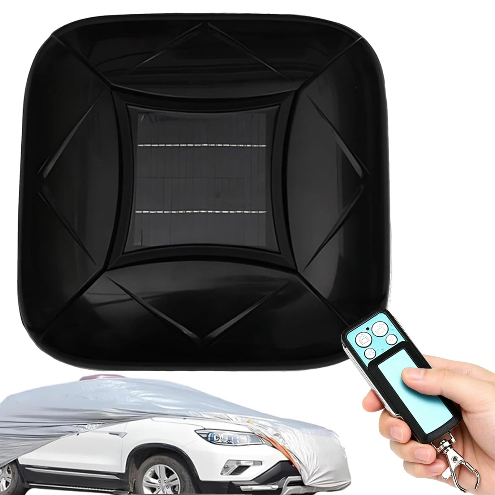 Smart Car Cover with Solar Charging, Remote Control Automatic Full Exterior Covers, Waterproof and Sunproof Quick and Convenient To Protect Your Car, Fit for Sedan, MPV, SUV Black-YXXL