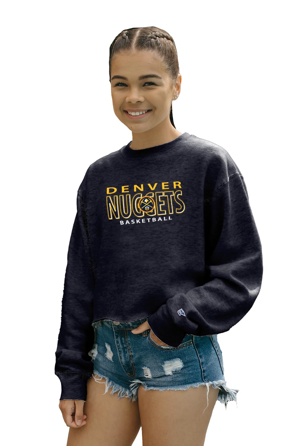 Blue 84 Women's NBA Officially Licensed Cropped Crewneck Sweatshirt Team Color