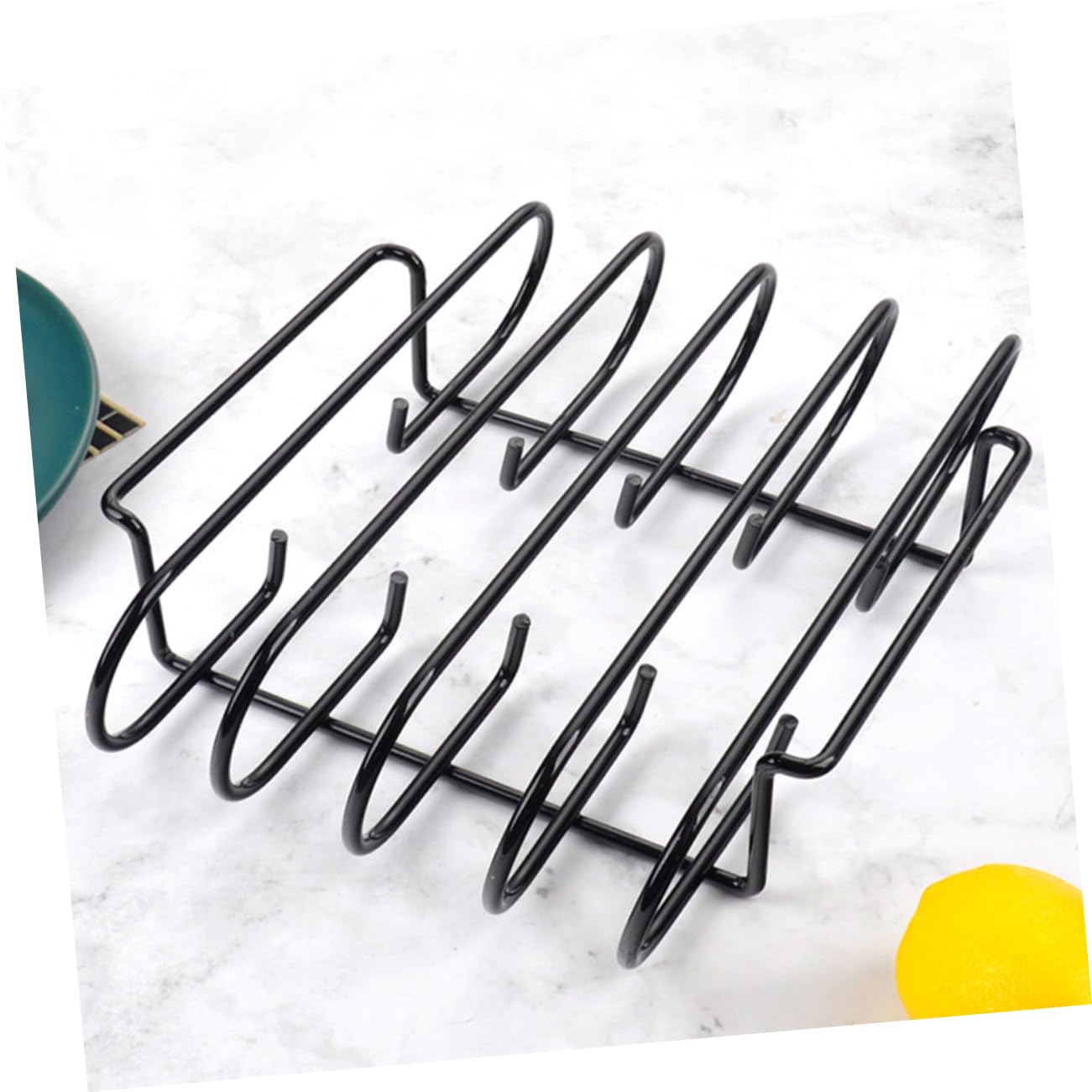 BESPORTBLE Supporto per Arrosto in Acciaio Inox Nero, Griglia Portatile Compatta e Resistente per Carne e Manzo, per Barbecue in Giardino o Campeggio