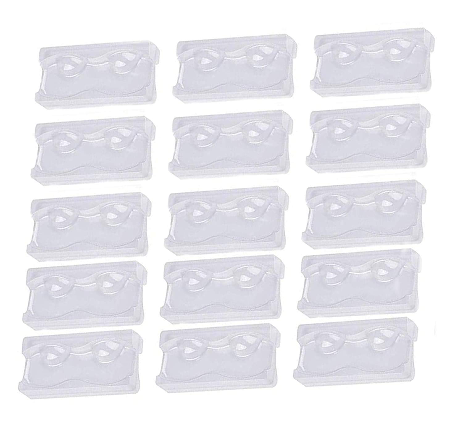 QXcom 50 Pieces Rectangle Plastic Clear Lash Trays Holder 25mm Eyelash Trays Transparent Lid 3D Mink Lash Tray for False Eyelash Storage Case Packaging Box Cosmetic Container Beauty for Women Girl