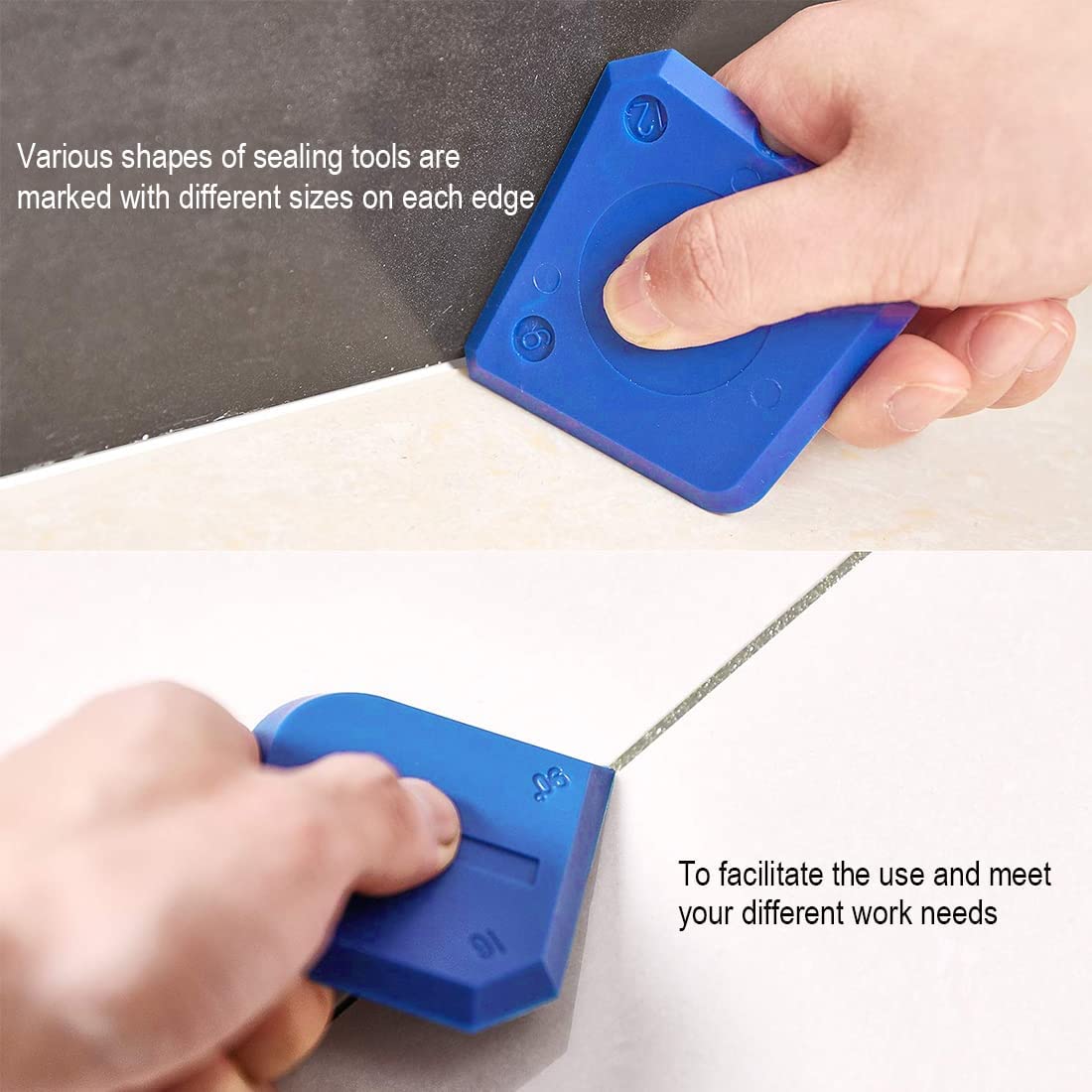 Set di 4 pezzi di guarnizioni in silicone per sigillare le giunture blu