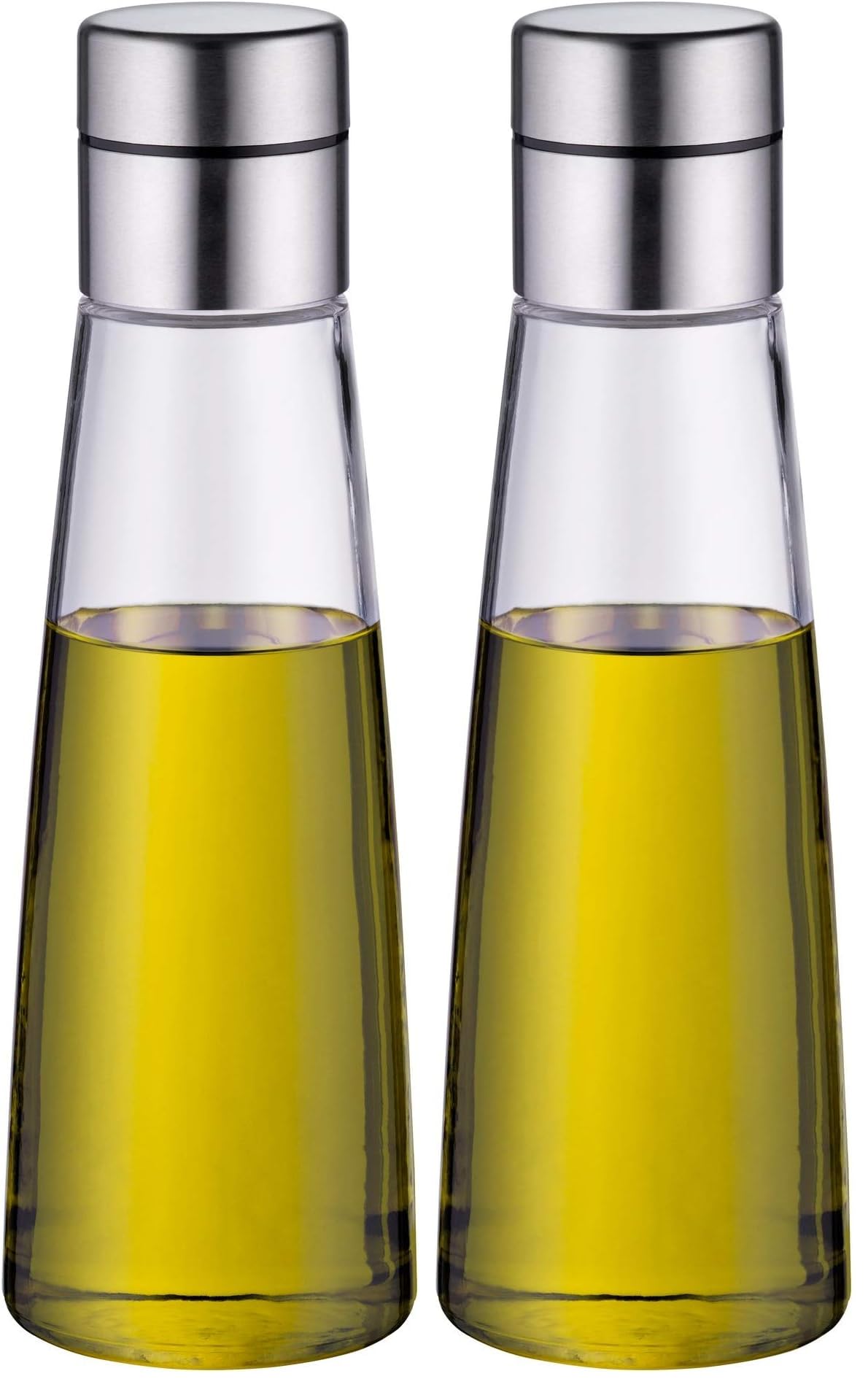WMF De Luxe Essig-/ Ölspender 500ml, Essig und Öldosierer, Cromargan Edelstahl poliert, Glas, spülmaschinengeeignet (Packung mit 2)