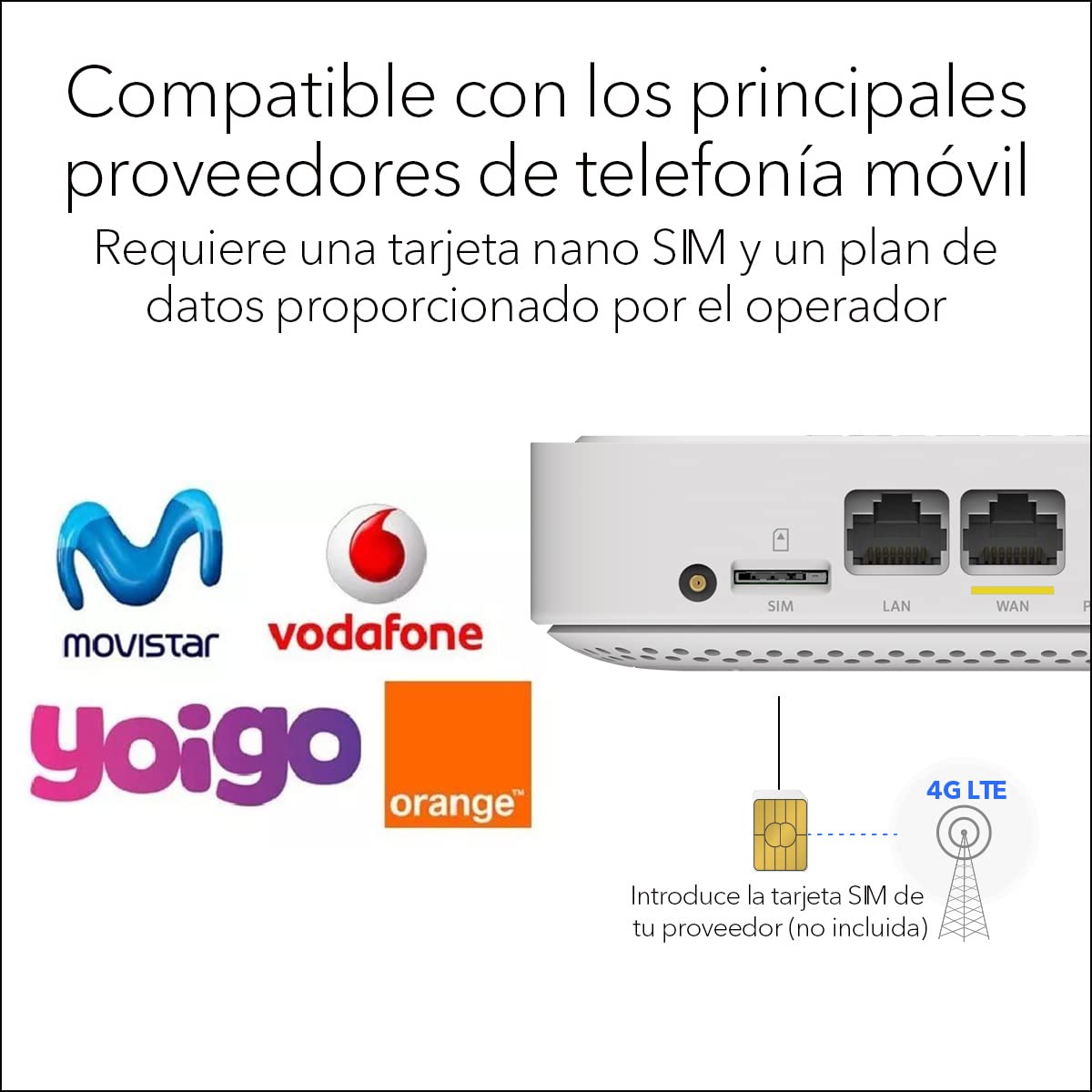 Netgear Módem 4G LTE LM1200, Optimiza la Velocidad en Zonas Donde el Cable, DSL o Internet de Fibra Son limitados o no están Disponibles, Blanco (LM1200-100EUS)