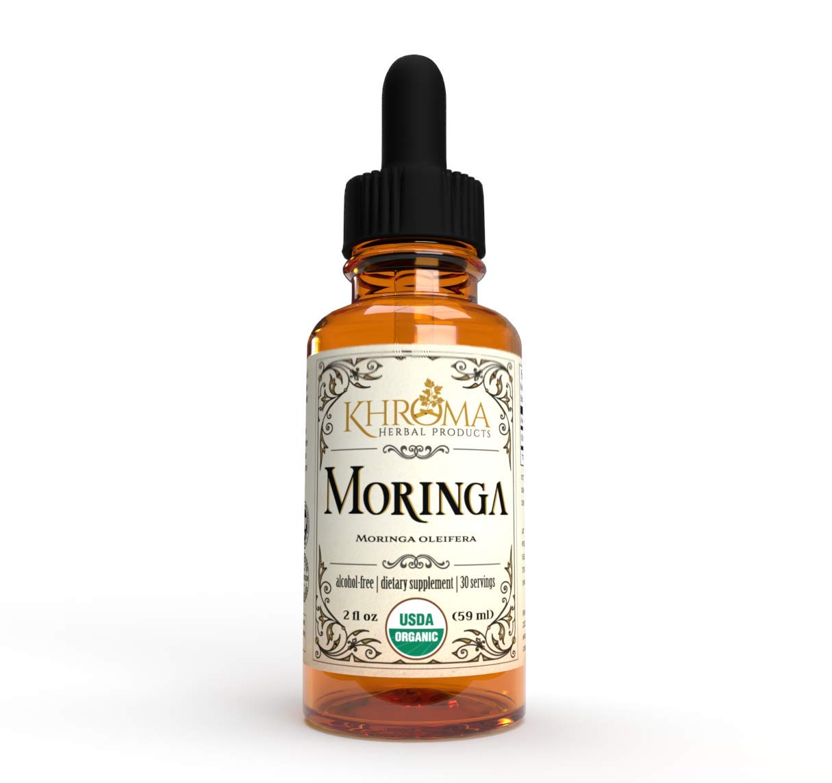 Khroma Herbal Products Organic Moringa - 2 oz Liquid in a Glass Bottle - 30 Servings
