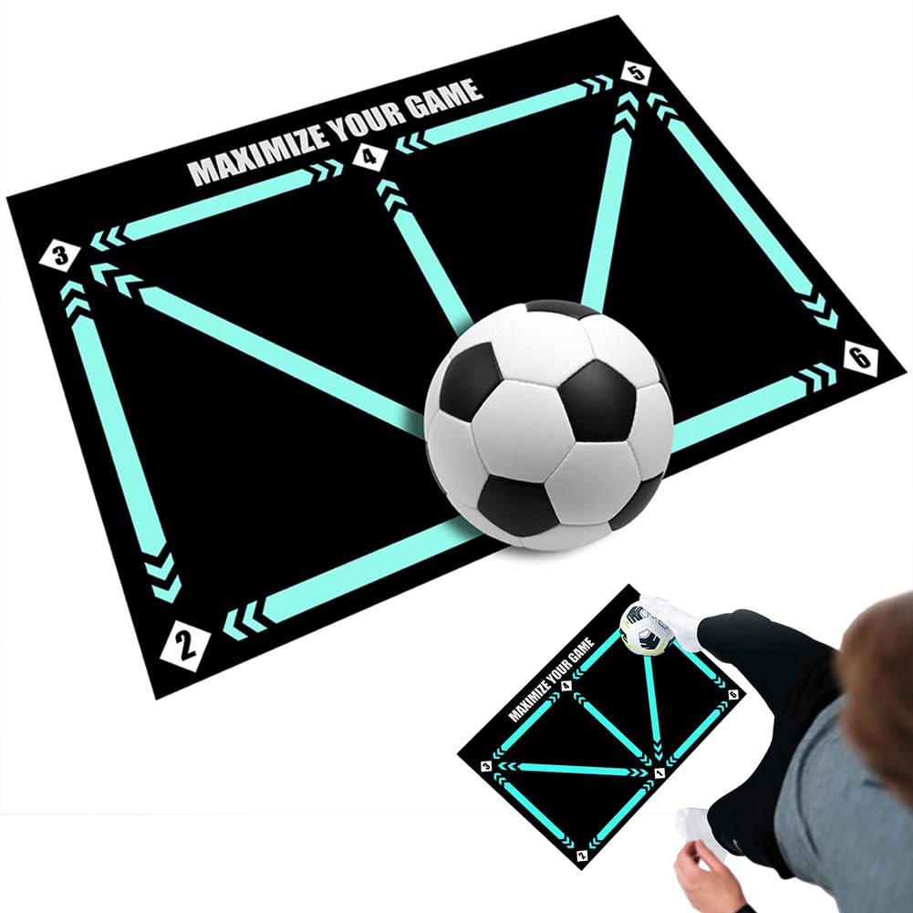 FLEAGESoccer Training Mat, Football Mat, Non-Slip Regular Training System Blanket, Football Footstep Training Mat, Dribble Silent Sports Auxiliary Props, for Football Training