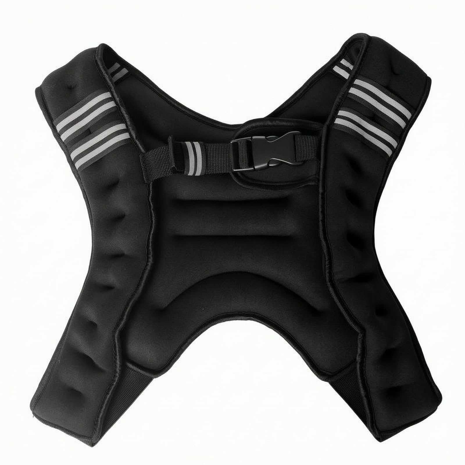 Gilet Zavorrato per Allenamento Corsa Fitness Resistenza Vestibilità Aderente Spalline Larghe Imbottite Struttura Elastica Nylon E Spandex con Fibbia