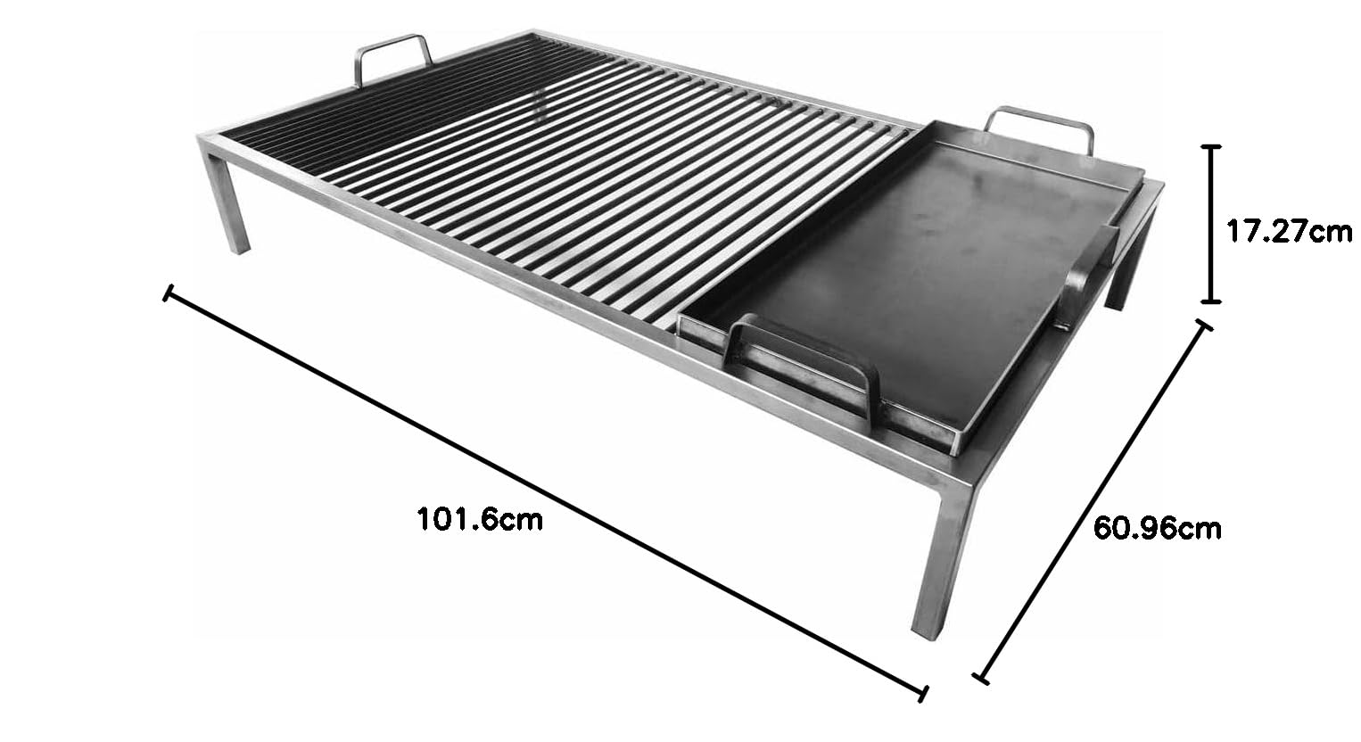 Argentine Grill con moduli in ferro rimovibili + Braciere + Utensili per il fuoco - Argentina Grill - BBQ Parrilla Asado - Sor pampa grill (Modulo Grill con piastra in ferro) Cod 003. (81,3 x 50,8 cm)