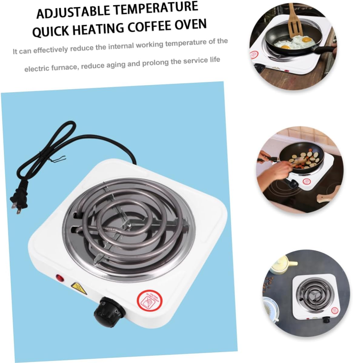 1000W Electric Heater Stove Versatile Single Burner for Quick Heating for Cooking Compact Design for Home Travel Use Safe