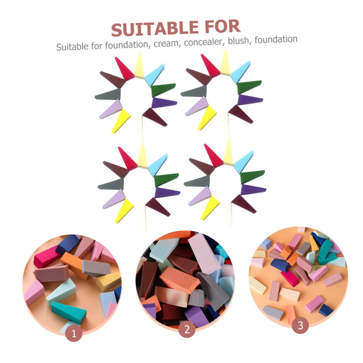 Healeved 150pezzi Spugnette Applicatrici Per Trucco Morbide e Assorbenti Per Fondotinta Per Uso Quotidiano e Occasioni Speciali Di Spugne Per Make up Professionale
