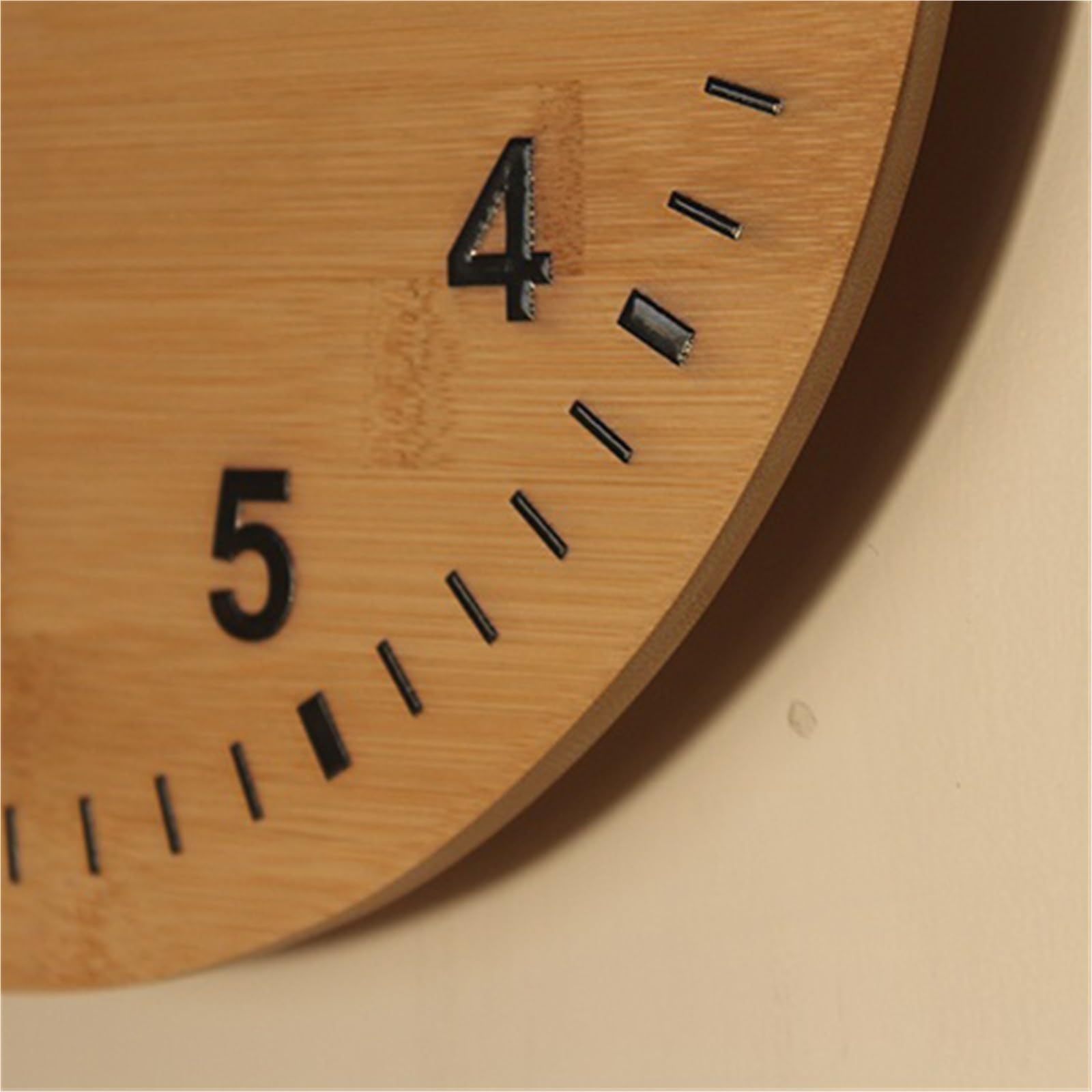 Cucina Orologio da parete in legno massello di bambù nordico silenzioso, alimentato a batteria, adatto for l'uso domestico Decorazioni per interni