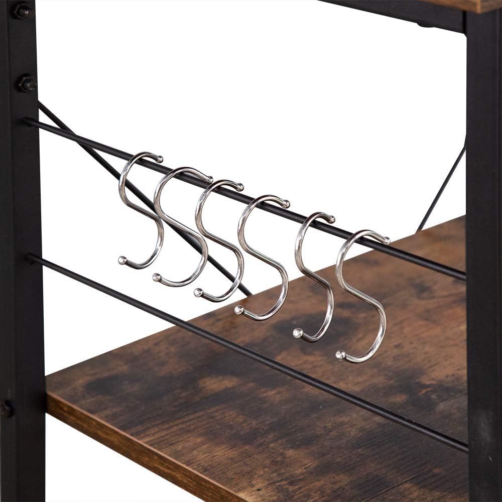 Kitchen Baker's Rack - Microwave Oven Stand Storage - Coffee Station /Kitchen Shelf with Wire Basket Utility Storage Shelf for Spices, Pots, and Pans /3-Tier+4-Tier- Simperfor : Everything Else