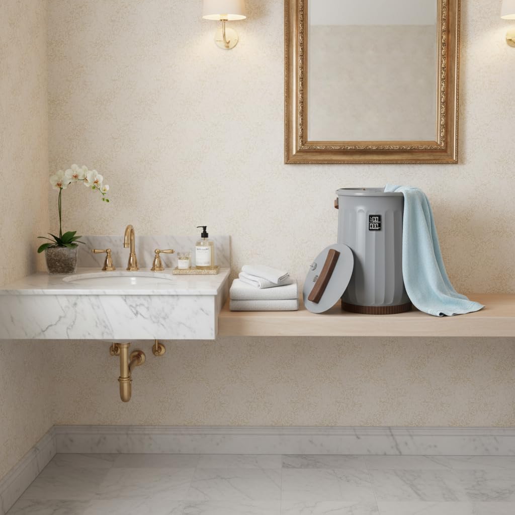 20L Towel Warmer for Bathroom, Heated Towel Bucket with 4 Timer Settings & Auto-Off, Fast Heating Blanket Warmer for Home, Fits Towels, Bathrobes, Blankets, Ideal for Spa & Gifts, Grey