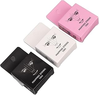 Brow Mapping String 3pcs 32.8ft Microblading String Measurement 15ml Pre Inked Eyebrow Mapping String Black White Pink