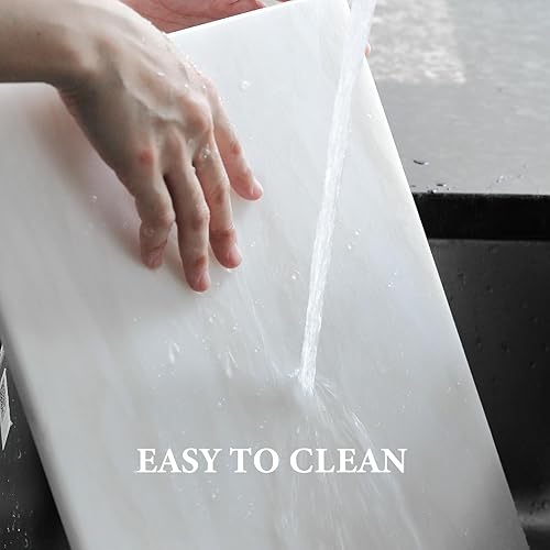 Miniatura 8 de Tabla de cortar de mármol natural africano para cocina, 16 x 20 pulgadas, losa de mármol extra grande hecha a mano para queso, embutidos, tabla de