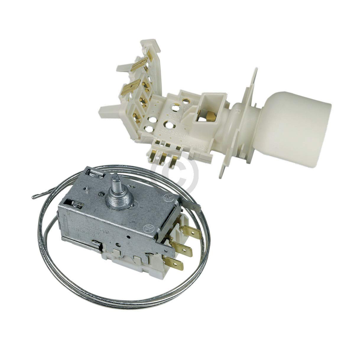 Termostato per frigorifero Ranco K59L2139 con adattatore lampada di ricambio per Whirlpool Bauknecht 48400008690 Atea A13-0615 / A13-0643
