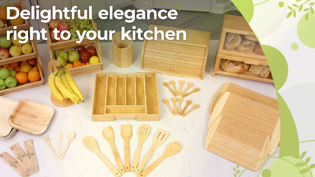 Amazon.com: Golden Nature Bamboo Bread Box for Kitchen Countertop