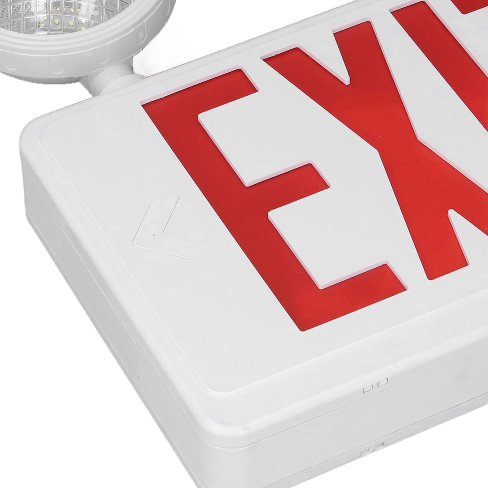 Señal de Luz de Salida de Emergencia, IP65 Impermeable LED de Doble Cabeza Giratoria Roja Señal de Salida con Horizontal de 180° y Vertical de 90°, para Edificios
