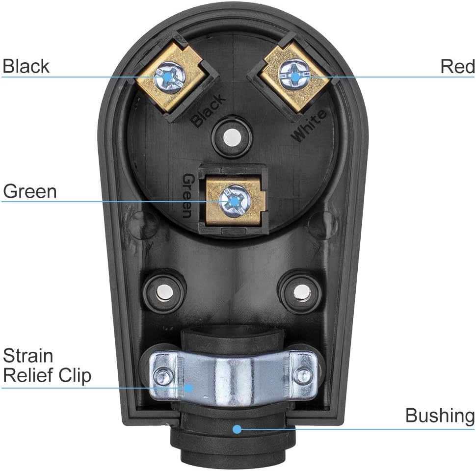 Miady 30AMP RV Replacement Female Plug with Easy Unplug Design, ETL Certified