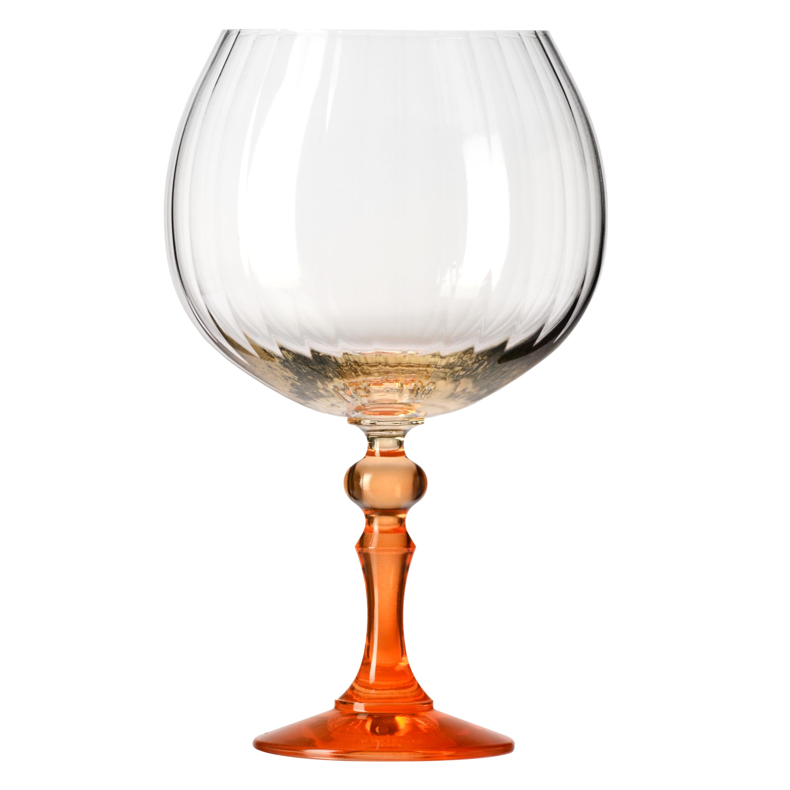 KROSNO Gin Gläser 660 ml mit orangem Stiel, 2er Set – für Gin Tonic, Aperol Spritz und Cocktails – bleifrei – spülmaschinengeeignet – Bubble Celebration Moments