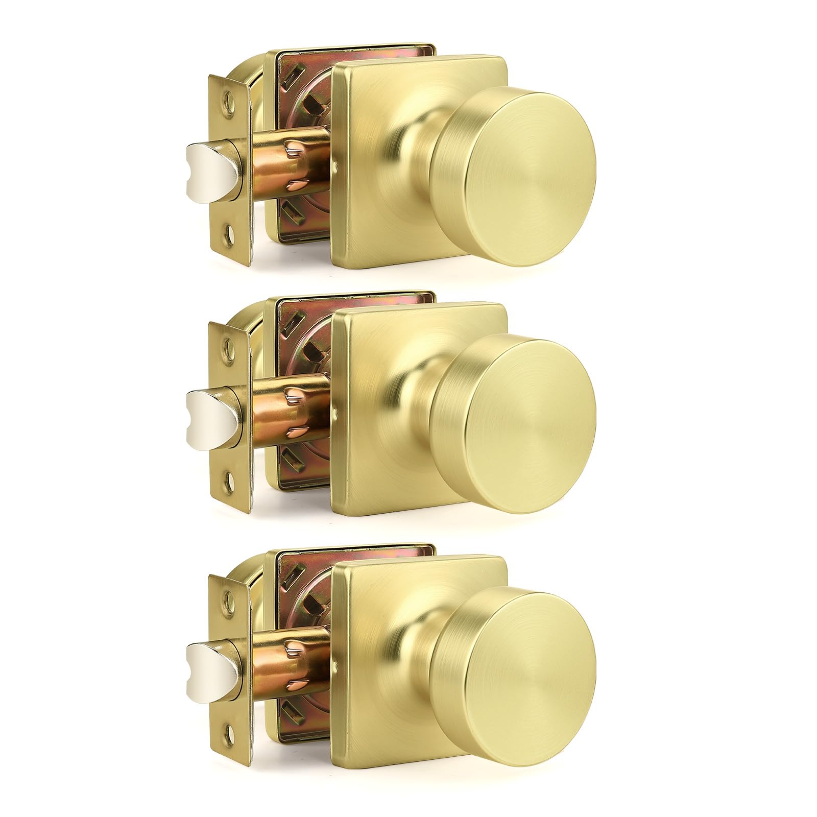 Black Keyless Door Knobs - Privacy & Security -15