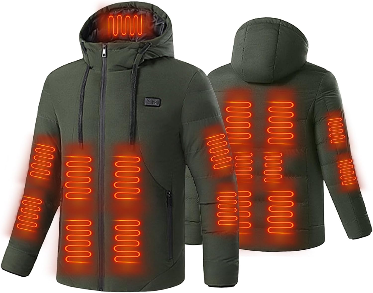 [ZsunNa] ヒーテッドダウンジャケット 男女兼用 秋冬 ヒートテック 防寒コート USB充電 デュアルスイッチ 3段階温調 1