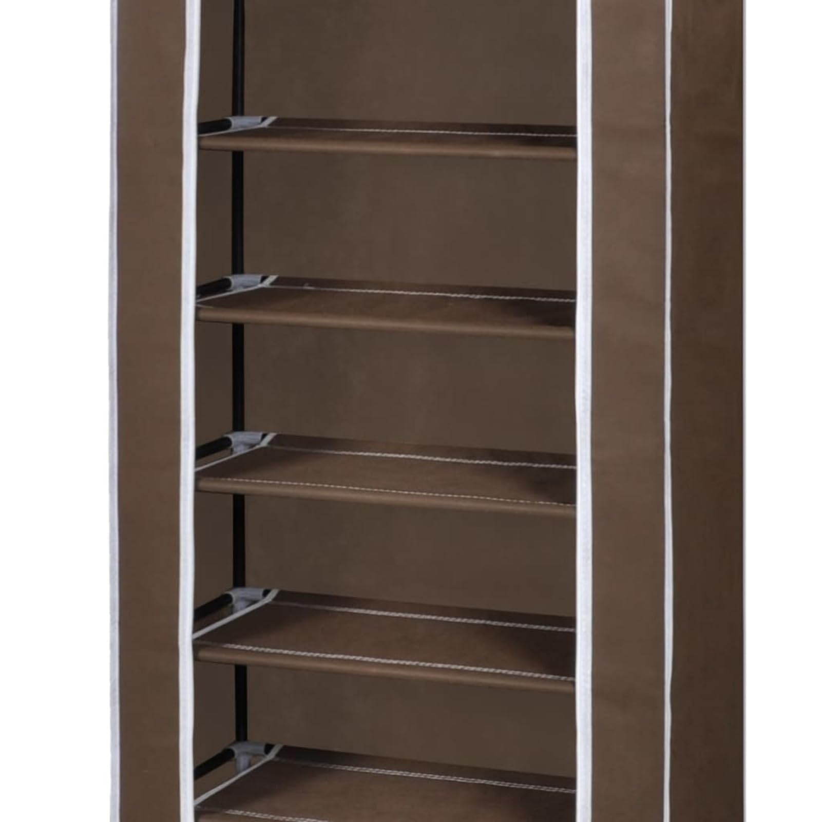 Zapatero de Tela con Cubierta marrón 57x29x162 cm Gabinete Organizador de Almacenamiento de Zapatos de Tela a Prueba de Polvo