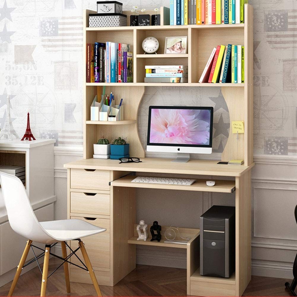 YQ WHJB Computer Desk With Drawers,compact Computer Table With Keyboard Tray,home Writing Multipurpose Tower Workstation Office Desk-p 110x48x170cm(43x19x67inch)